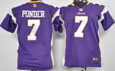 Youth Nike NFL Minnesota Vikings 7 Christian Ponder Purple Jerseys