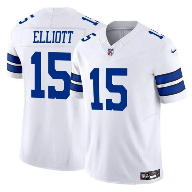 Youth Dallas Cowboys #15 Ezekiel Elliott White 2023 F.U.S.E Vapor Untouchable Limited Stitched Football Jersey Youth Dallas Cowboys #15 Ezekiel Elliott White 2023 F.U.S.E Vapor Untouchable Limited Stitched Football Jersey