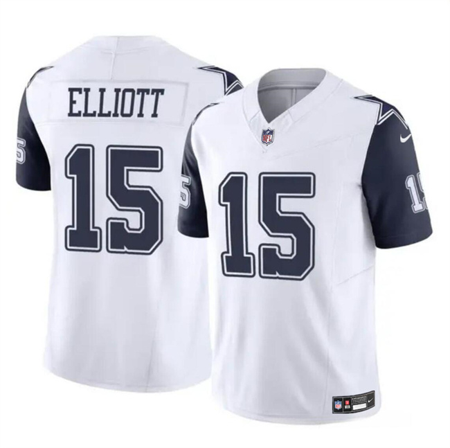 Youth Dallas Cowboys #15 Ezekiel Elliott White 2023 F.U.S.E Color Rush Limited Stitched Football Jersey Youth Dallas Cowboys #15 Ezekiel Elliott White 2023 F.U.S.E Color Rush Limited Stitched Football Jersey