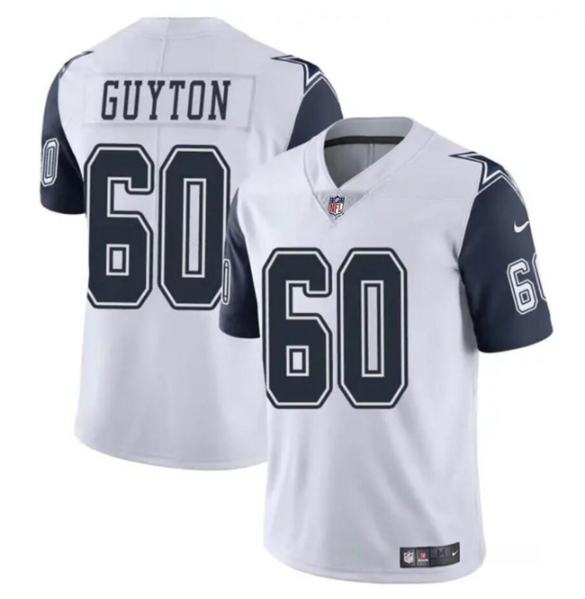 Youth Dallas Cowboys #60 Tyler Guyton White 2024 Draft Color Rush Limited Stitched Football Jersey Youth Dallas Cowboys #60 Tyler Guyton White 2024 Draft Color Rush Limited Stitched Football Jersey