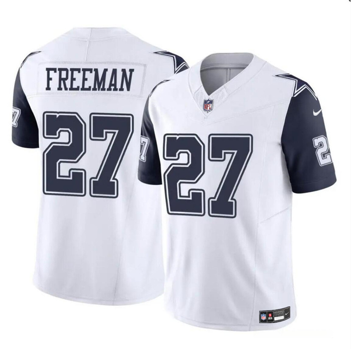 Youth Dallas Cowboys #27 Royce Freeman White 2023 F.U.S.E Color Rush Limited Stitched Football Jersey Youth Dallas Cowboys #27 Royce Freeman White 2023 F.U.S.E Color Rush Limited Stitched Football Jersey