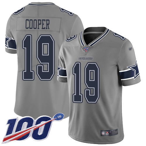 Cowboys #19 Amari Cooper Gray Youth Stitched Football Limited Inverted Legend 100th Season Jersey Cowboys #19 Amari Cooper Gray Youth Stitched Football Limited Inverted Legend 100th Season Jersey
