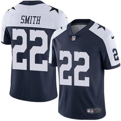 Nike Cowboys #22 Emmitt Smith Navy Blue Thanksgiving Youth Stitched NFL Vapor Untouchable Limited Throwback Jersey Nike Cowboys #22 Emmitt Smith Navy Blue Thanksgiving Youth Stitched NFL Vapor Untouchable Limited Throwback Jersey