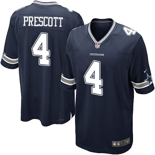Nike Cowboys #4 Dak Prescott Navy Blue Team Color Youth Stitched NFL Game Jersey Nike Cowboys #4 Dak Prescott Navy Blue Team Color Youth Stitched NFL Game Jersey