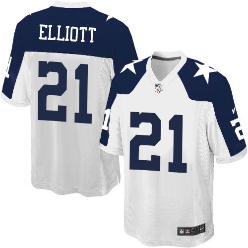 Nike Cowboys #21 Ezekiel Elliott White Thanksgiving Youth Stitched NFL Throwback Elite Jersey Nike Cowboys #21 Ezekiel Elliott White Thanksgiving Youth Stitched NFL Throwback Elite Jersey