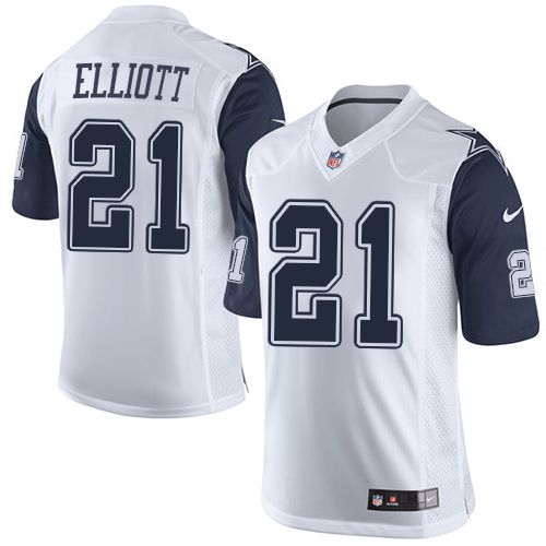 Nike Cowboys #21 Ezekiel Elliott White Youth Stitched NFL Elite Rush Jersey Nike Cowboys #21 Ezekiel Elliott White Youth Stitched NFL Elite Rush Jersey
