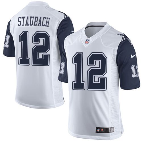 Nike Cowboys #12 Roger Staubach White Youth Stitched NFL Elite Rush Jersey Nike Cowboys #12 Roger Staubach White Youth Stitched NFL Elite Rush Jersey
