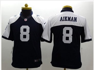 Youth New Cowboys #8 Troy Aikman Navy Blue Thanksgiving Throwback NFL Limited Jersey Youth New Cowboys #8 Troy Aikman Navy Blue Thanksgiving Throwback NFL Limited Jersey