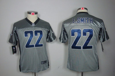Youth NEW Dallas Cowboys 22 E.SMITH Grey Shadow NFL Jerseys Youth NEW Dallas Cowboys 22 E.SMITH Grey Shadow NFL Jerseys