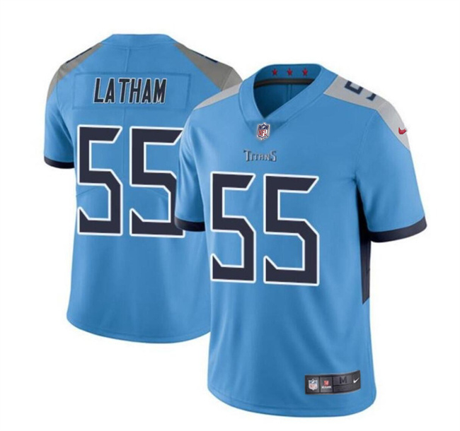 Youth Tennessee Titans #55 JC Latham Blue 2024 Draft Vapor Limited Stitched Football Jersey Youth Tennessee Titans #55 JC Latham Blue 2024 Draft Vapor Limited Stitched Football Jersey