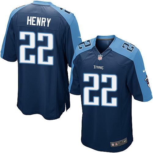 Nike Titans #22 Derrick Henry Navy Blue Alternate Youth Stitched NFL Elite Jersey Nike Titans #22 Derrick Henry Navy Blue Alternate Youth Stitched NFL Elite Jersey