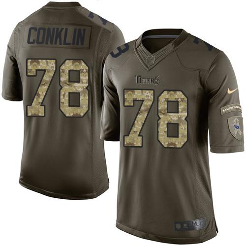 Nike Titans #78 Jack Conklin Green Youth Stitched NFL Limited Salute to Service Jersey Nike Titans #78 Jack Conklin Green Youth Stitched NFL Limited Salute to Service Jersey