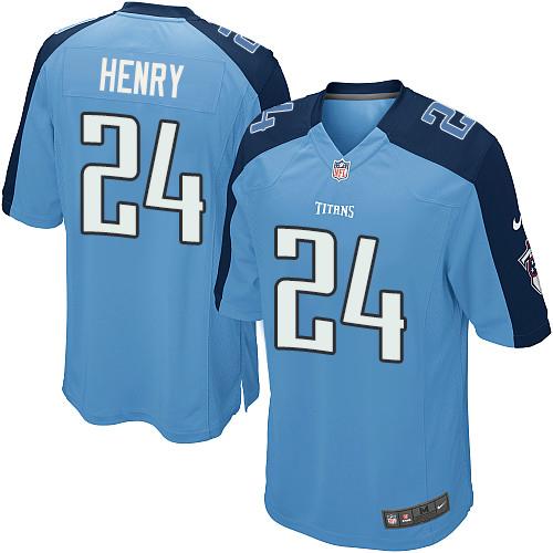 Nike Titans #24 Derrick Henry Light Blue Team Color Youth Stitched NFL Elite Jersey