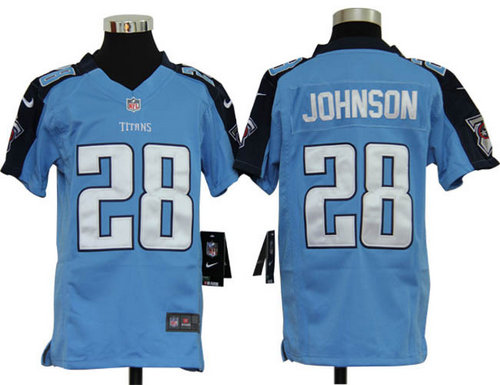 Youth Nike Tennessee Titans 28 Chris Johnson Blue Jerseys