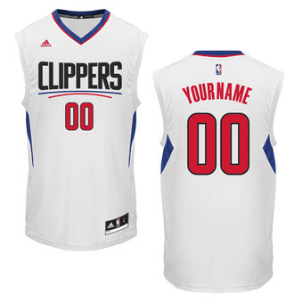 Men's LA Clippers adidas White Custom Home Jersey Men's LA Clippers adidas White Custom Home Jersey