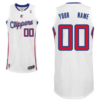 Men's LA Clippers White Custom Authentic Jersey Men's LA Clippers White Custom Authentic Jersey