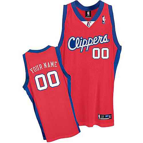 Los Angeles Clippers Custom Red Road Jersey -1 Los Angeles Clippers Custom Red Road Jersey -1