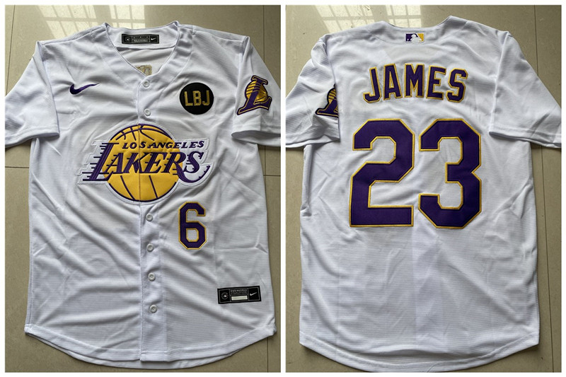 Custom Lakers Any Name Any Number White Basebakll Jersey Custom Lakers Any Name Any Number White Basebakll Jersey