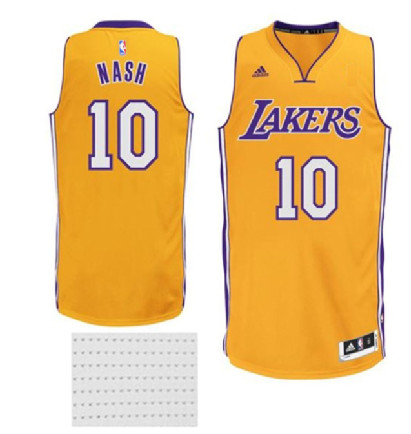 Nike Lakers #10 Steve Nash Gold Customized NBA Jersey Nike Lakers #10 Steve Nash Gold Customized NBA Jersey