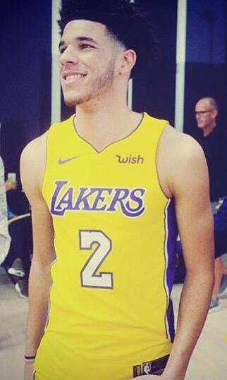 Nike Lakers #2 Lonzo Ball Yellow Customized Iron NBA Jersey Nike Lakers #2 Lonzo Ball Yellow Customized Iron NBA Jersey