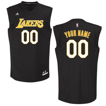 Men's Los Angeles Lakers adidas Black Custom Chase Jersey Men's Los Angeles Lakers adidas Black Custom Chase Jersey