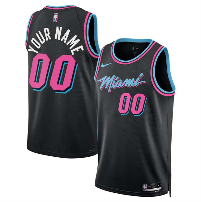 Men's Miami Heat Active Player Custom Black 2025 26 City Edition Stitched Basketball Jersey Men's Miami Heat Active Player Custom Black 2025 26 City Edition Stitched Basketball Jersey