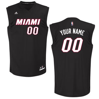 Men's Miami Heat adidas Black Custom Chase Jersey Men's Miami Heat adidas Black Custom Chase Jersey