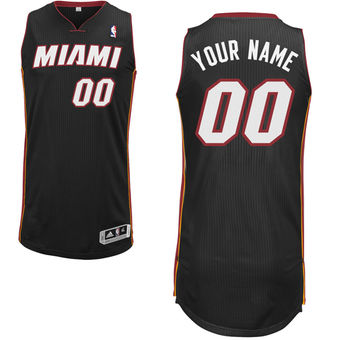 Men's Miami Heat Black Custom Authentic Jersey Men's Miami Heat Black Custom Authentic Jersey