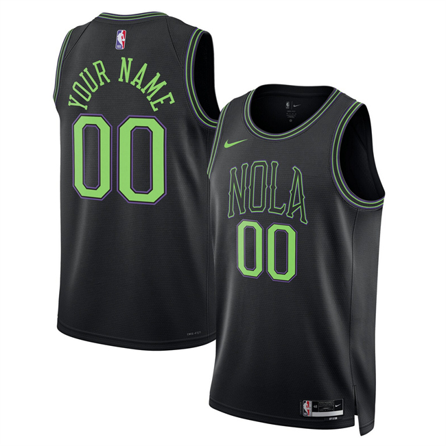 Men's New Orleans Pelicans Active Player Custom Black 2025 26 City Ediiton Stitched Basketball Jersey Men's New Orleans Pelicans Active Player Custom Black 2025 26 City Ediiton Stitched Basketball Jersey