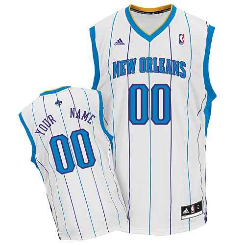 New Orleans Hornets Custom White Adidas Home Jersey New Orleans Hornets Custom White Adidas Home Jersey