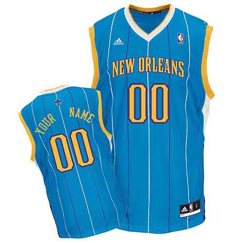 New Orleans Hornets Custom Blue Adidas Road Jersey New Orleans Hornets Custom Blue Adidas Road Jersey