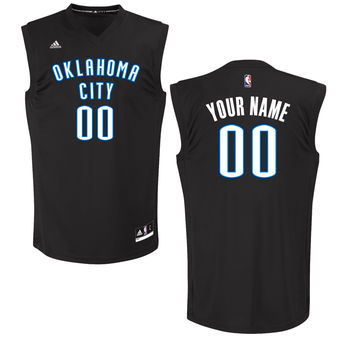 Men's Oklahoma City Thunder adidas Black Custom Chase Jersey Men's Oklahoma City Thunder adidas Black Custom Chase Jersey