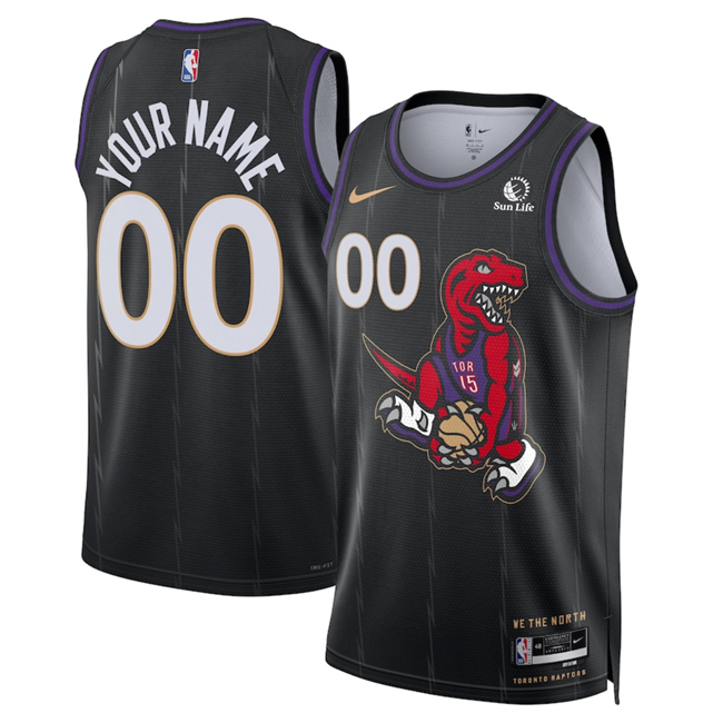 Men's Toronto Raptors Active Player Custom Black 2024 25 City Edition Stitched Basketball Jersey Men's Toronto Raptors Active Player Custom Black 2024 25 City Edition Stitched Basketball Jersey