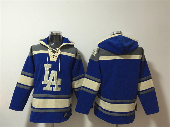 Men's Los Angeles Dodgers Blank Blue Ageless Must-Have Lace-Up Pullover Hoodie Men's Los Angeles Dodgers Blank Blue Ageless Must-Have Lace-Up Pullover Hoodie
