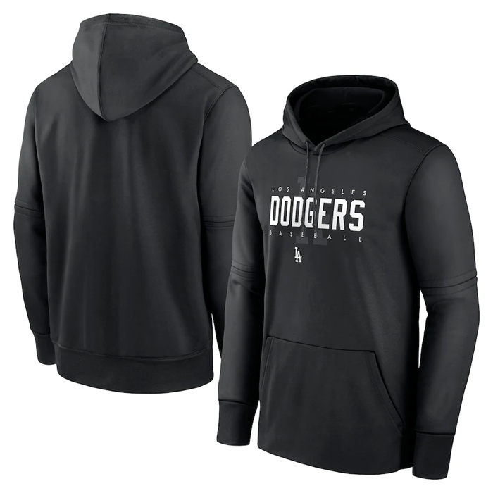 Men's Los Angeles Dodgers Black Pregame Performance Pullover Hoodie Men's Los Angeles Dodgers Black Pregame Performance Pullover Hoodie