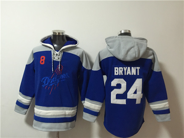 Men's Los Angeles Dodgers Front #8 Back #24 Kobe Bryant Blue Ageless Must-Have Lace-Up Pullover Hoodie Men's Los Angeles Dodgers Front #8 Back #24 Kobe Bryant Blue Ageless Must-Have Lace-Up Pullover Hoodie