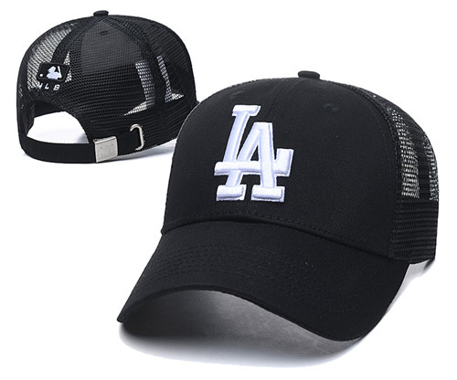 Dodgers Team White Logo Black Peaked Adjustable Hat TX Dodgers Team White Logo Black Peaked Adjustable Hat TX
