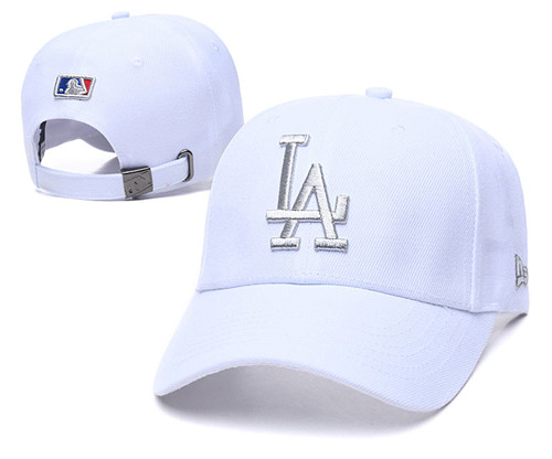 Dodgers Team Logo White Peaked Adjustable Hat TX Dodgers Team Logo White Peaked Adjustable Hat TX