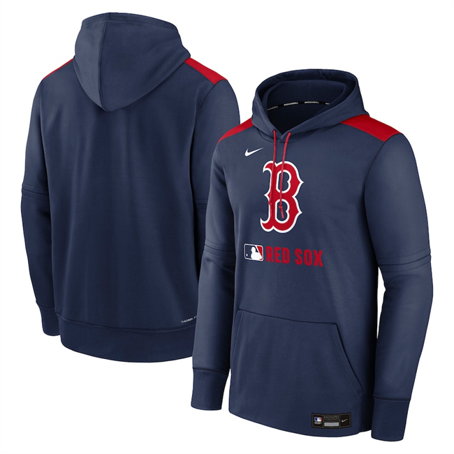 Men's Boston Red Sox Navy Collection Performance Pullover Hoodie Men's Boston Red Sox Navy Collection Performance Pullover Hoodie