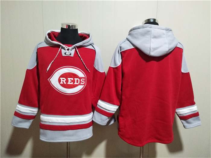 Men's Cincinnati Reds Blank Red Ageless Must-Have Lace-Up Pullover Hoodie Men's Cincinnati Reds Blank Red Ageless Must-Have Lace-Up Pullover Hoodie