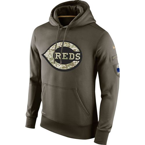 Men's Cincinnati Reds Nike Olive Salute To Service KO Performance Hoodie Men's Cincinnati Reds Nike Olive Salute To Service KO Performance Hoodie