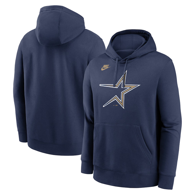 Men's Houston Astros Navy Cooperstown Collection Logo Club Pullover Hoodie Men's Houston Astros Navy Cooperstown Collection Logo Club Pullover Hoodie