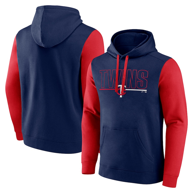 Men's Minnesota Twins Navy Outline Fleece Pullover Hoodie Men's Minnesota Twins Navy Outline Fleece Pullover Hoodie