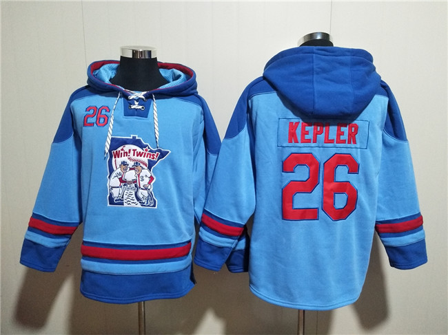 Men's Minnesota Twins #26 Max Kepler Blue Ageless Must-Have Lace-Up Pullover Hoodie Men's Minnesota Twins #26 Max Kepler Blue Ageless Must-Have Lace-Up Pullover Hoodie