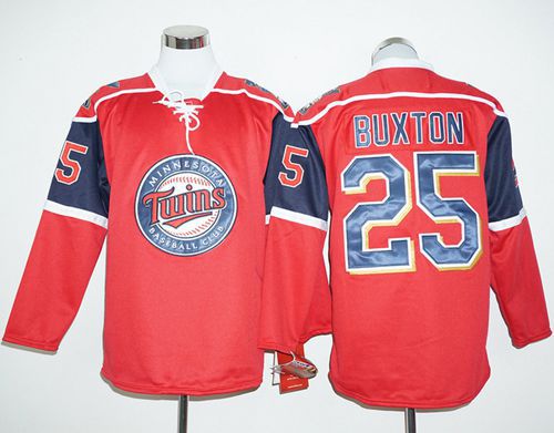 Twins #25 Byron Buxton Red Long Sleeve Stitched MLB Jersey Twins #25 Byron Buxton Red Long Sleeve Stitched MLB Jersey