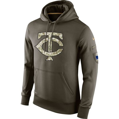 Men's Minnesota Twins Nike Olive Salute To Service KO Performance Hoodie Men's Minnesota Twins Nike Olive Salute To Service KO Performance Hoodie