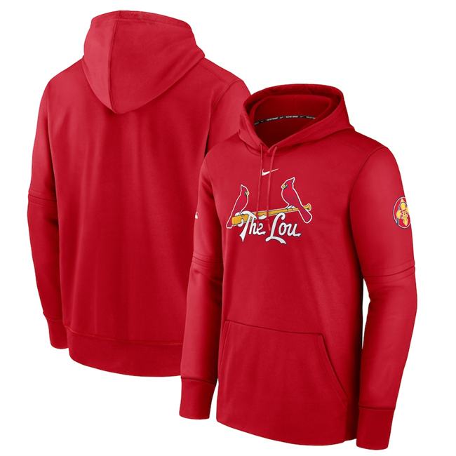 Men's St. Louis Cardinals Red 2024 City Connect Collection Practice Performance Pullover Hoodie Men's St. Louis Cardinals Red 2024 City Connect Collection Practice Performance Pullover Hoodie