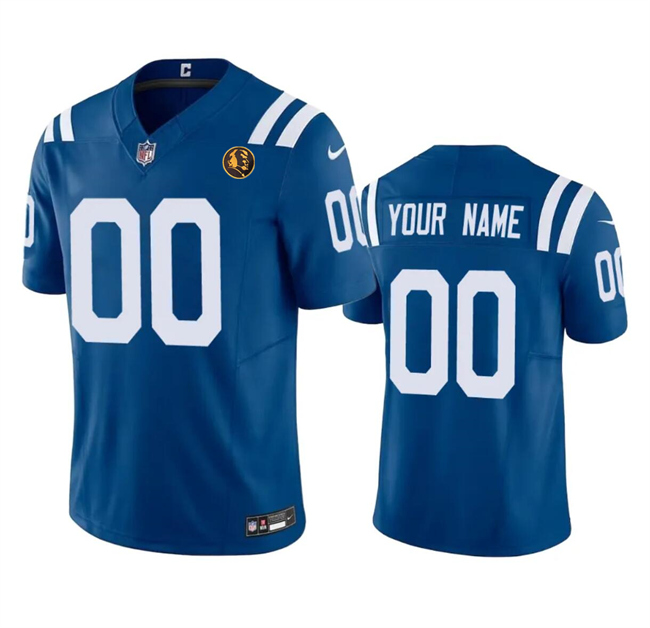 Men's Indianapolis Colts Active Player Custom Blue 2023 F.U.S.E. With John Madden Patch Vapor Limited Stitched Football Jersey Men's Indianapolis Colts Active Player Custom Blue 2023 F.U.S.E. With John Madden Patch Vapor Limited Stitched Football Jersey