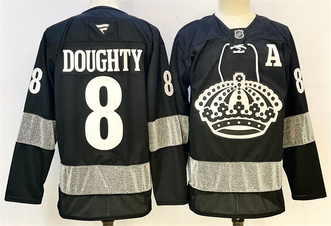 Men's Los Angeles Kings #8 Drew Doughty Black With A Patch Alternate Stitched Hockey Jersey Men's Los Angeles Kings #8 Drew Doughty Black With A Patch Alternate Stitched Hockey Jersey