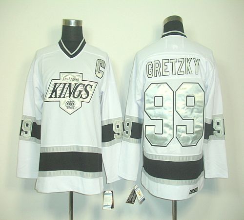 Kings #99 Wayne Gretzky White CCM Throwback Stitched NHL Jersey Kings #99 Wayne Gretzky White CCM Throwback Stitched NHL Jersey